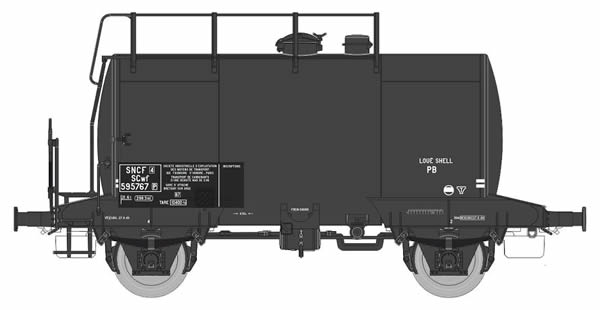 REE Modeles WBE-003 - French Tank Wagon ex-DR Era III SNCF  N° SCwf 595767  Rented SHELL